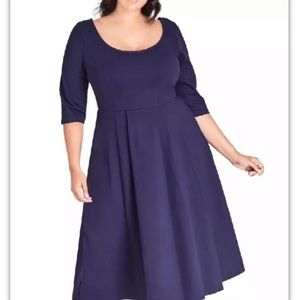 City chic navy scoop neck dress size 20